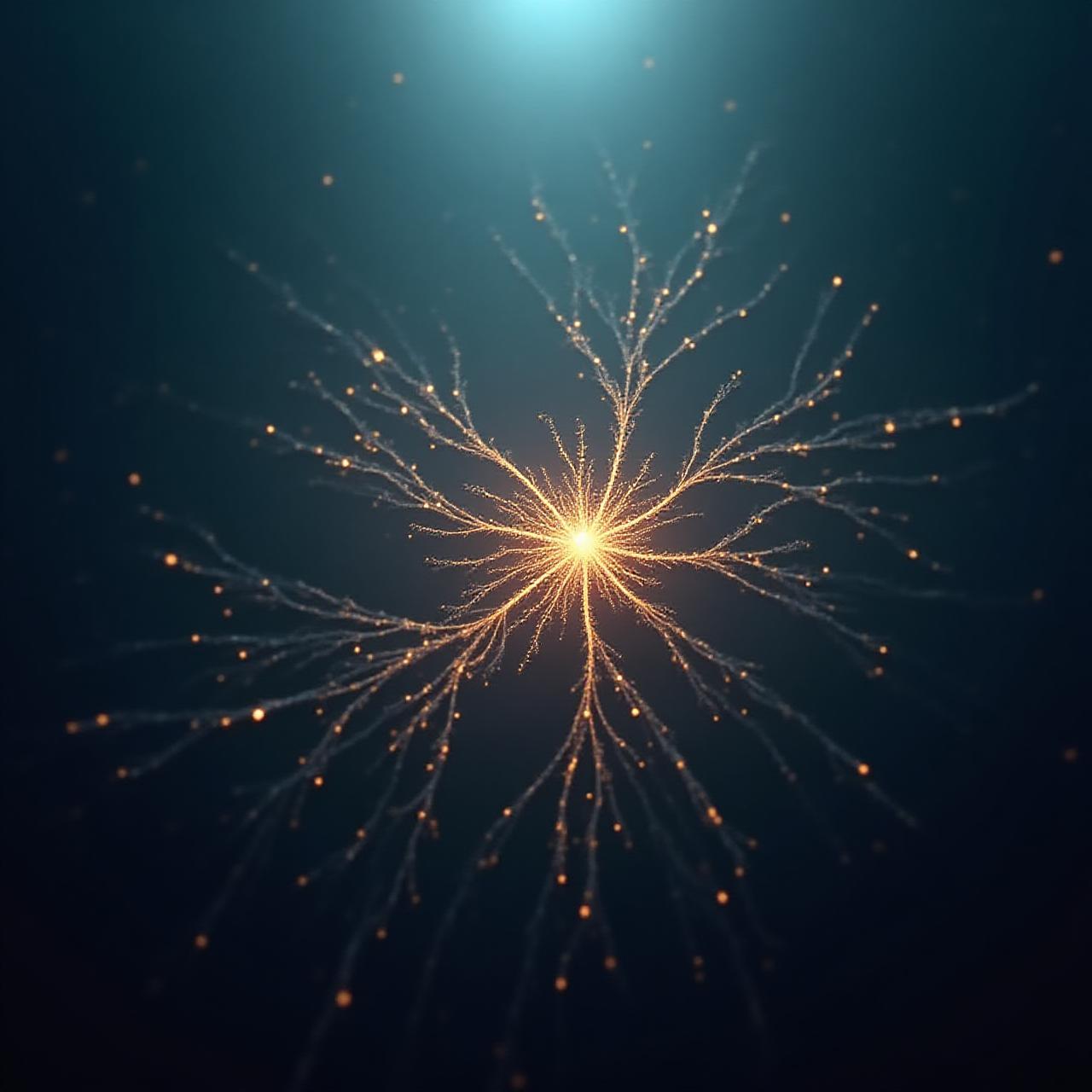 Abstract CGI deep sea bioluminescent network